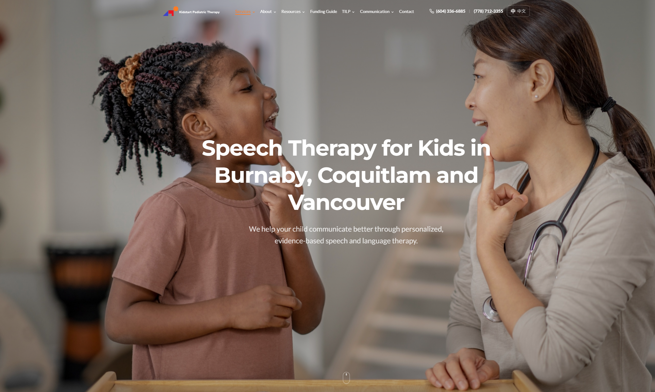 Pediatric Therapy Website & SEO screenshot 1