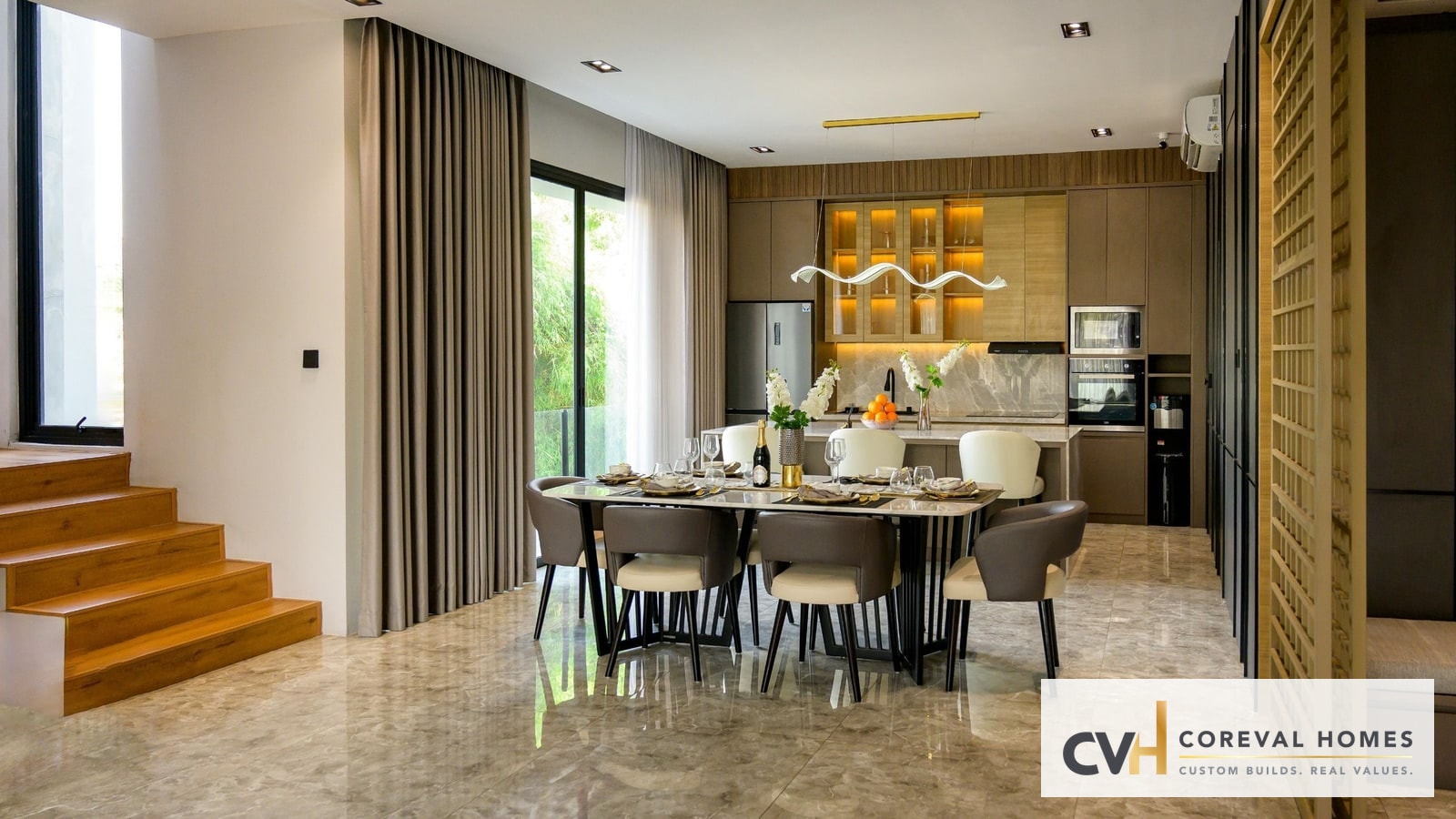Custom kitchen interior in a CoreVal home in British Columbia